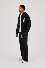 Mens C Knitted Zip Through Hoodie & Jogger - Black