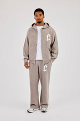 Mens C Knitted Jogger - Stone