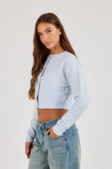 Lightweight Knitted Cardigan - Baby Blue