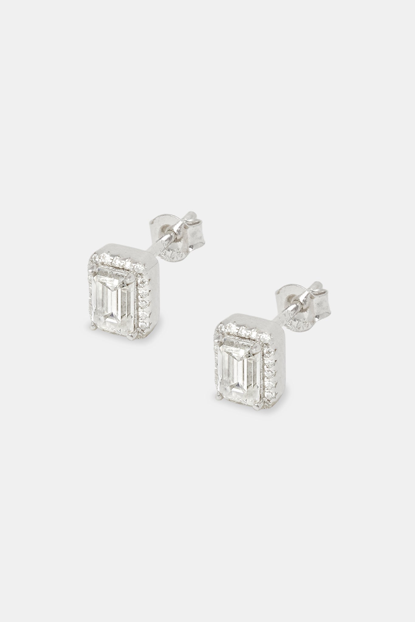 Moissanite Baguette Cluster Stud Earrings - 8mm