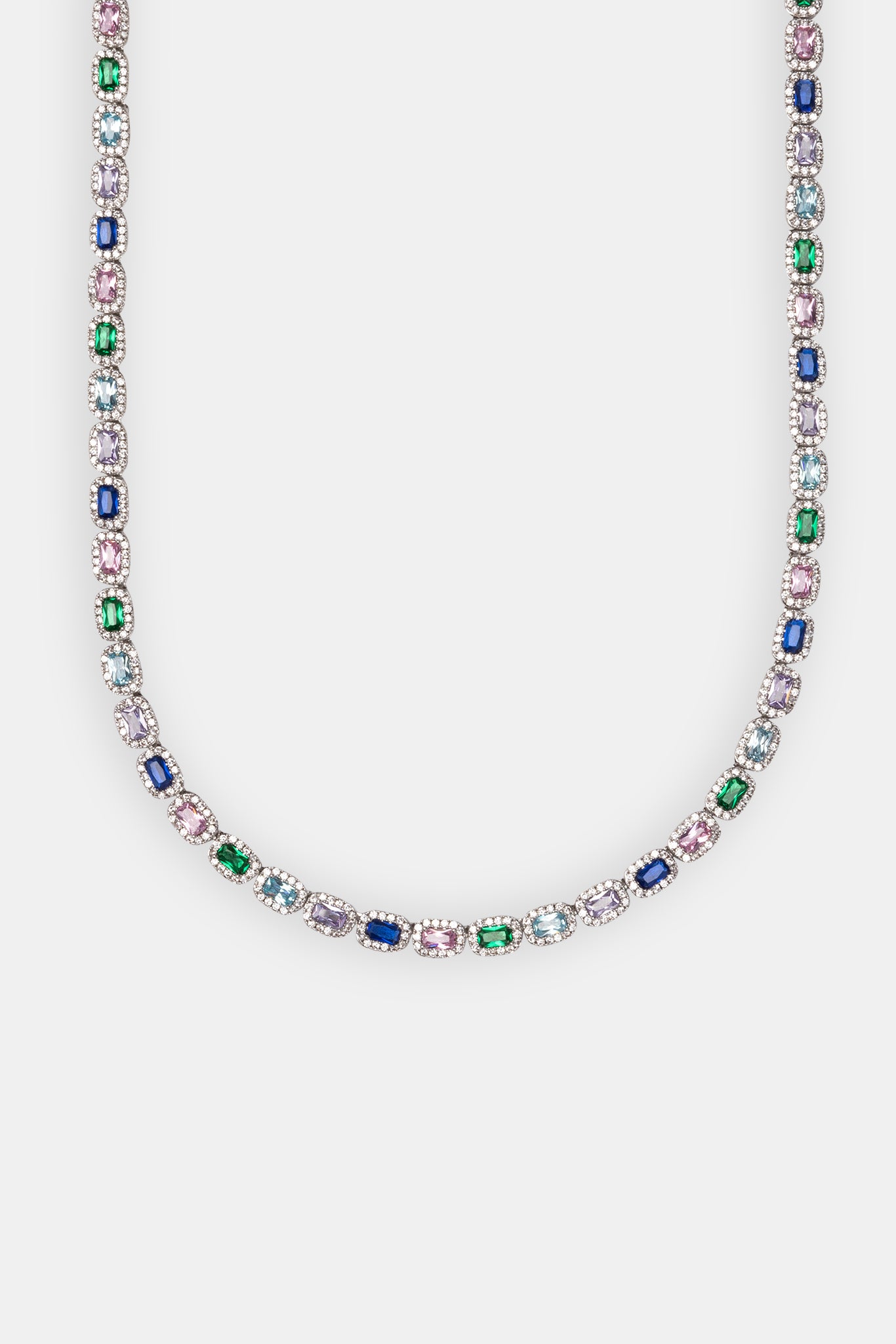 Multi Colour Iced Bezel Chain - 6mm