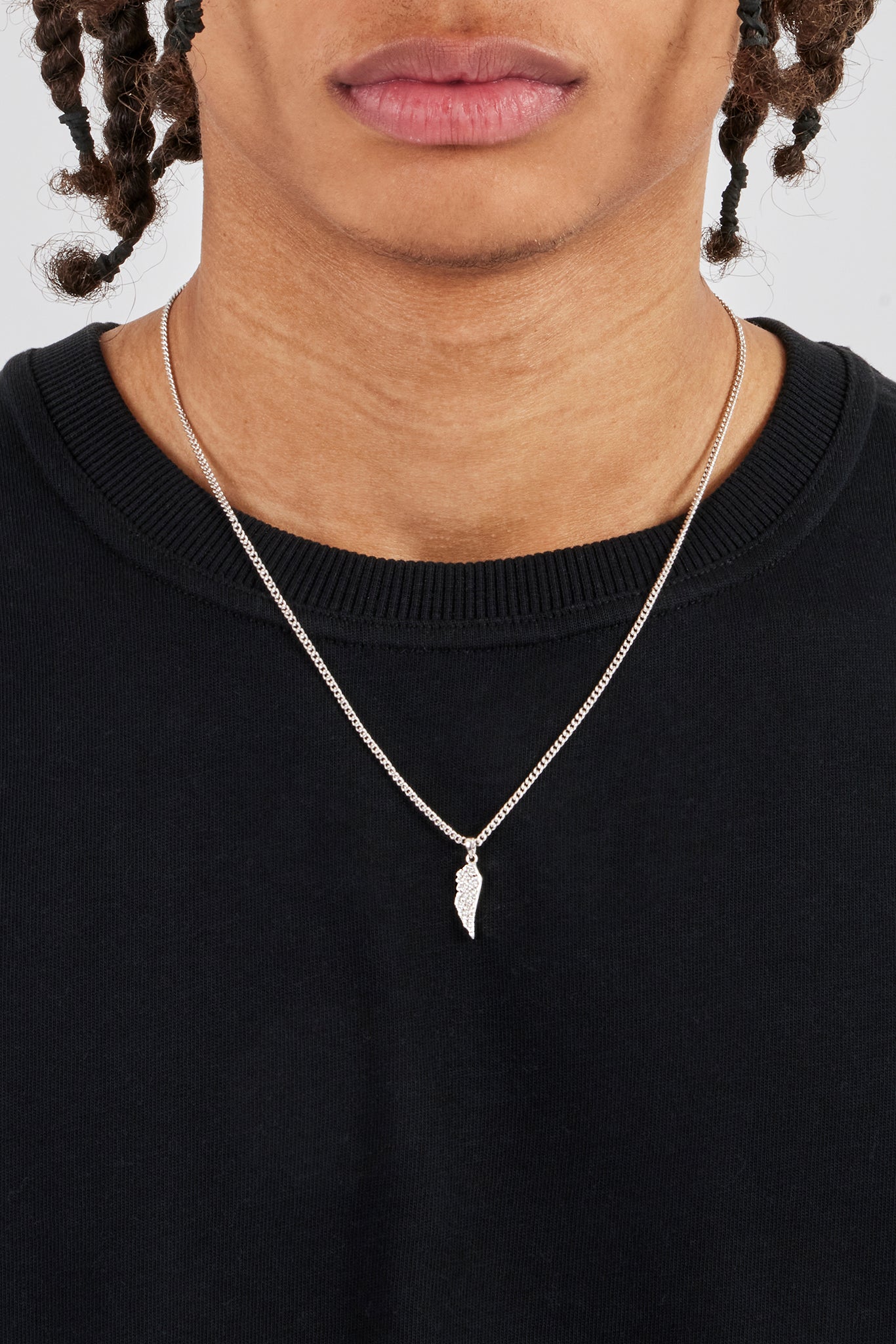 Micro Iced Angel Wing Necklace - 15mm