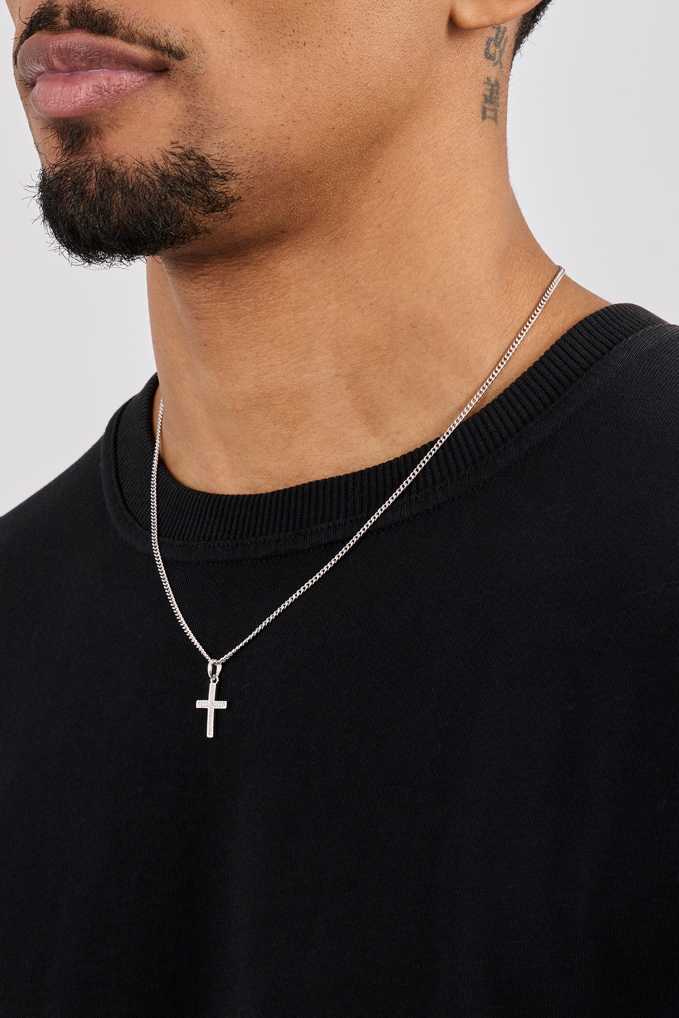 Micro Iced Cross Necklace - 15mm