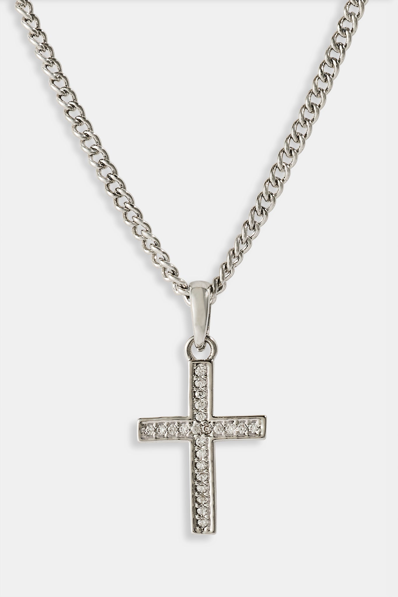 Micro Iced Cross Necklace - 15mm