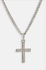 Micro Iced Cross Necklace - 15mm