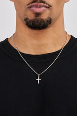 Micro Iced Cross Necklace - 15mm