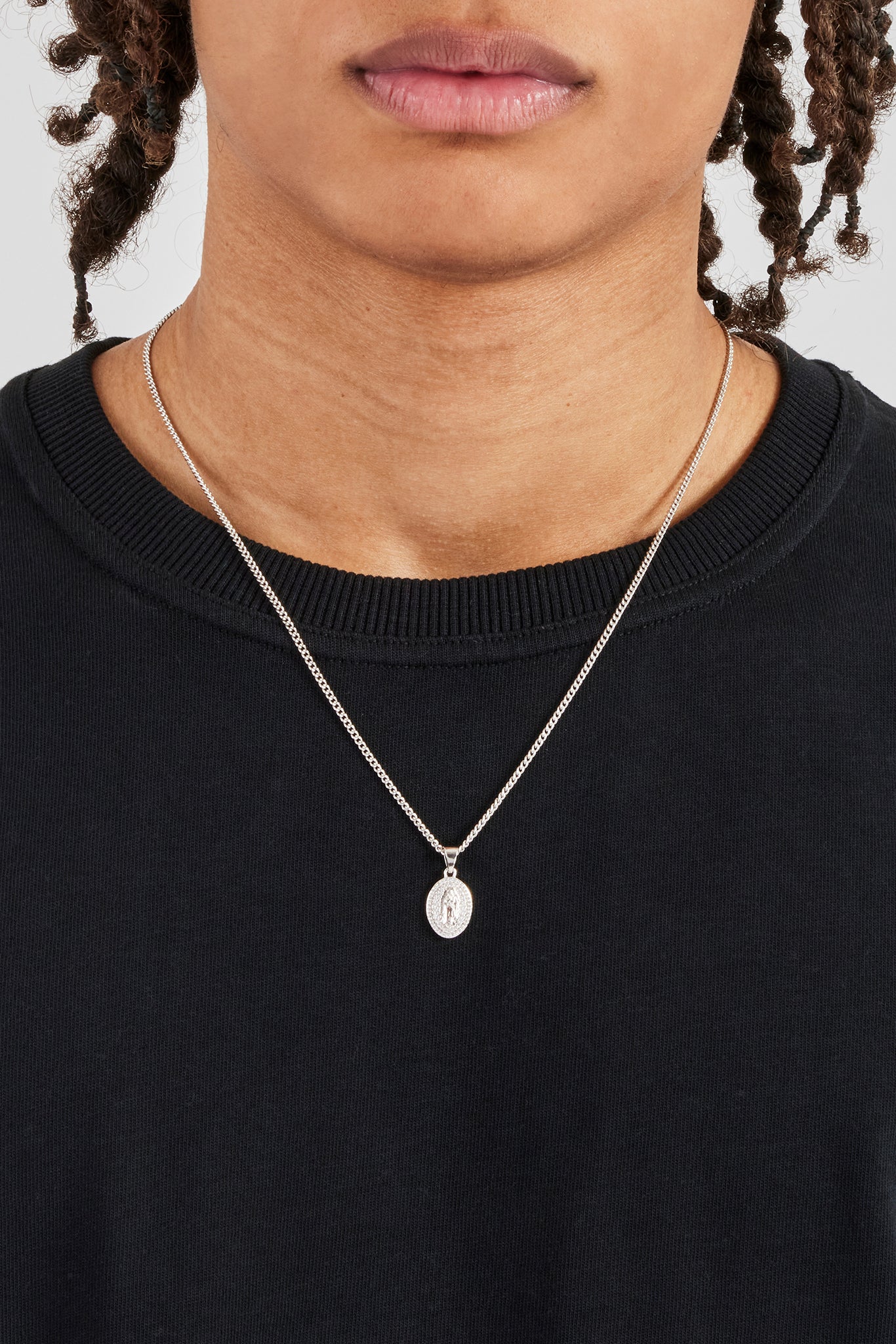 Micro Iced Emblem Necklace - 15mm