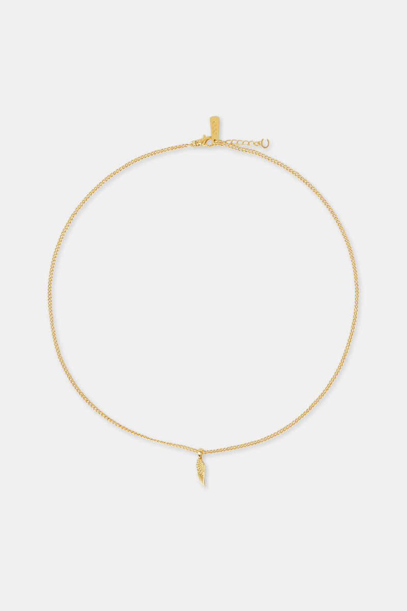 15 mm Mikro-Engelsflügel-Halskette – Gold