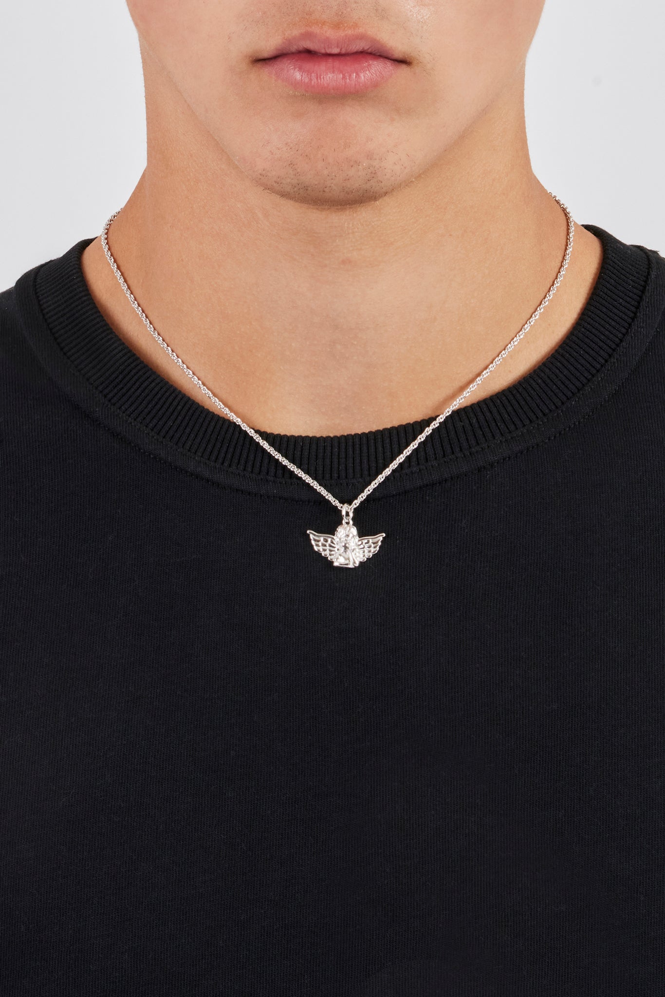 15mm Micro Cherub Necklace - White