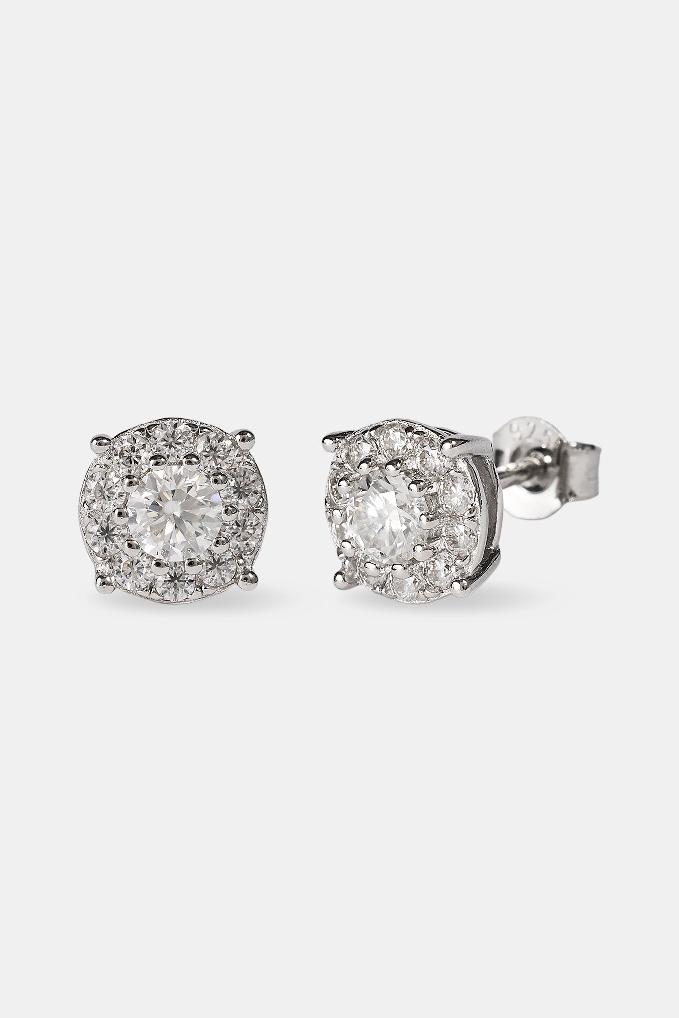 Moissanite Cluster Stud Earrings - 5.5mm - White