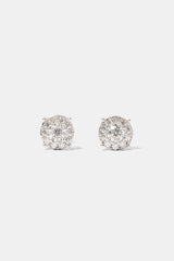 Moissanite Cluster Stud Earrings - 5.5mm