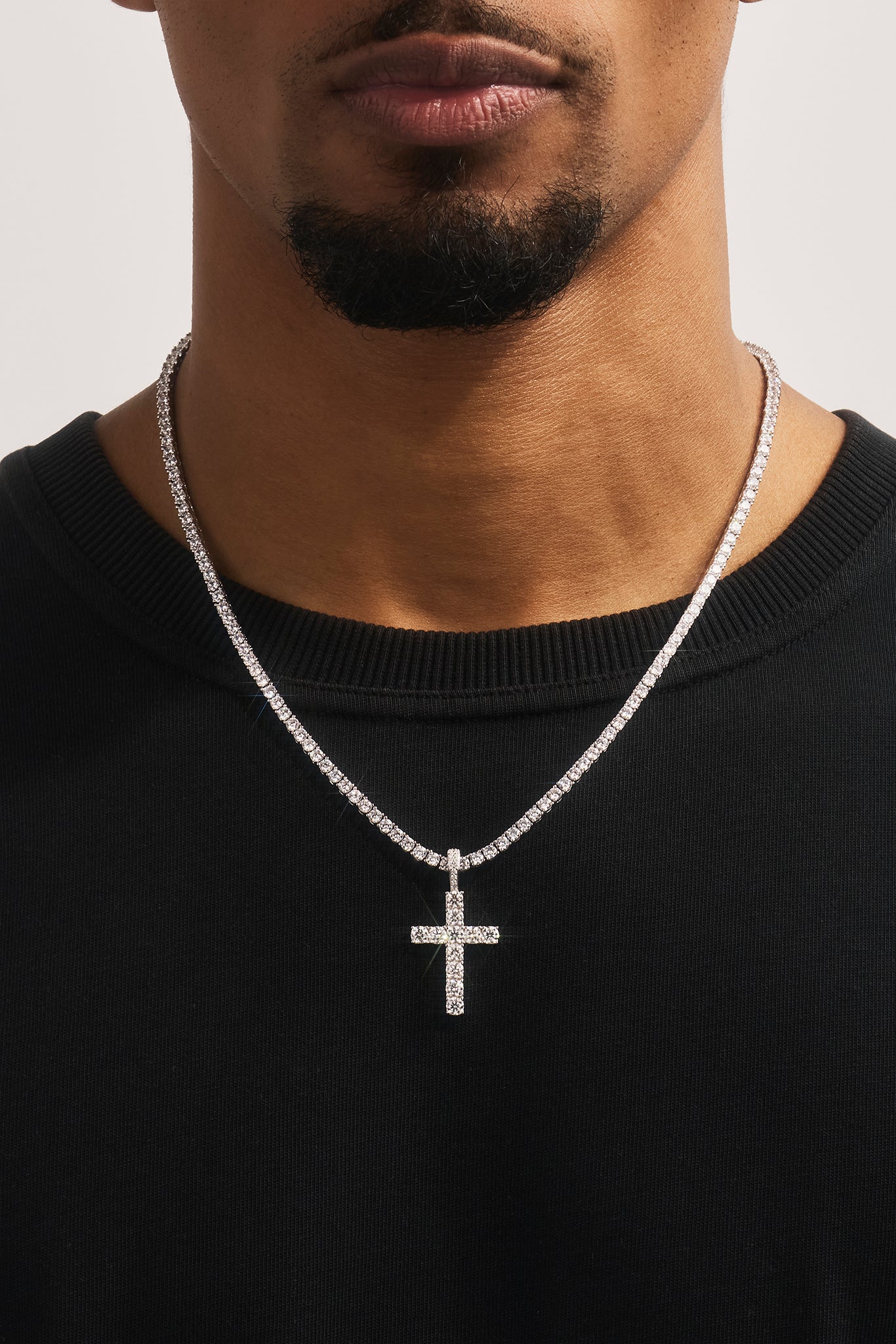 Moissanit-Kreuz-Anhänger – 30 mm