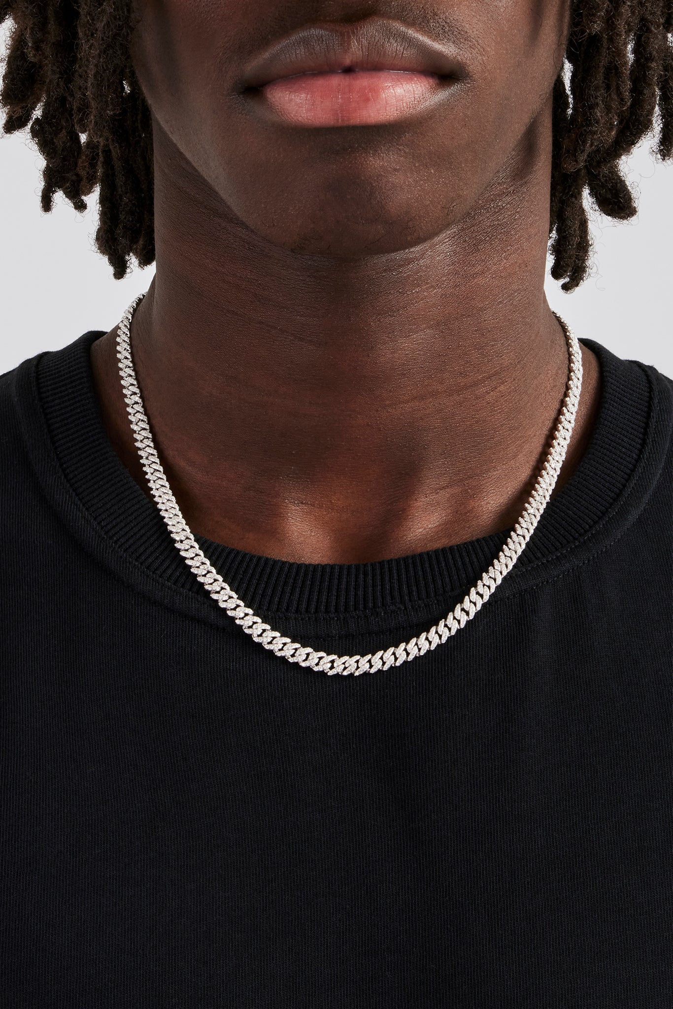 Moissanit-Kette in Kubaform – 6 mm