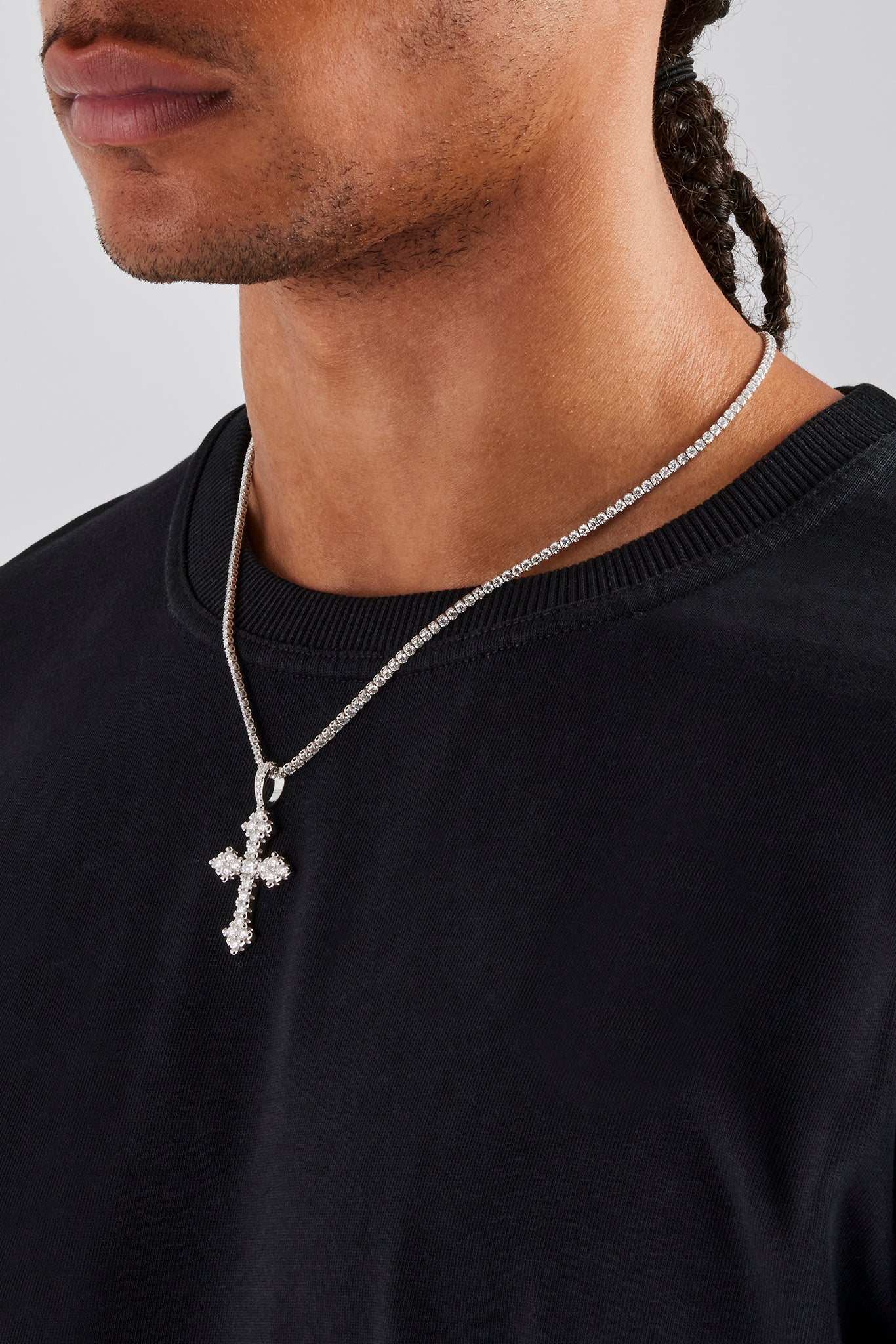 Keltischer Kreuzanhänger aus Moissanit – 35 mm