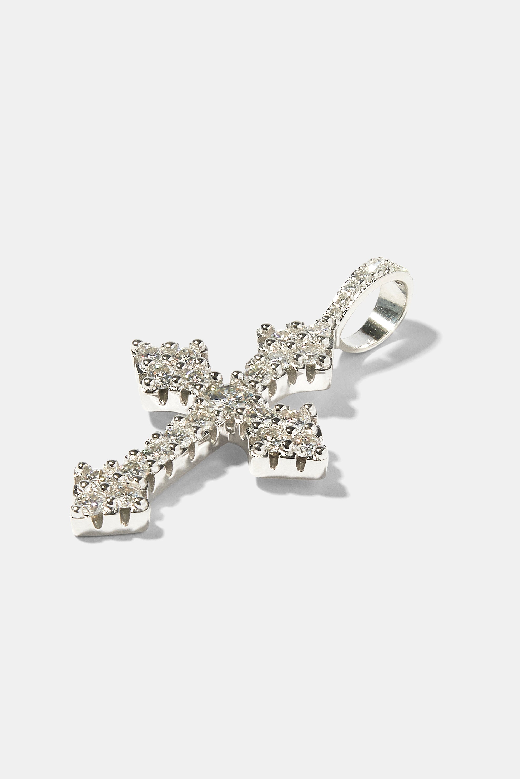 Keltischer Kreuzanhänger aus Moissanit – 35 mm