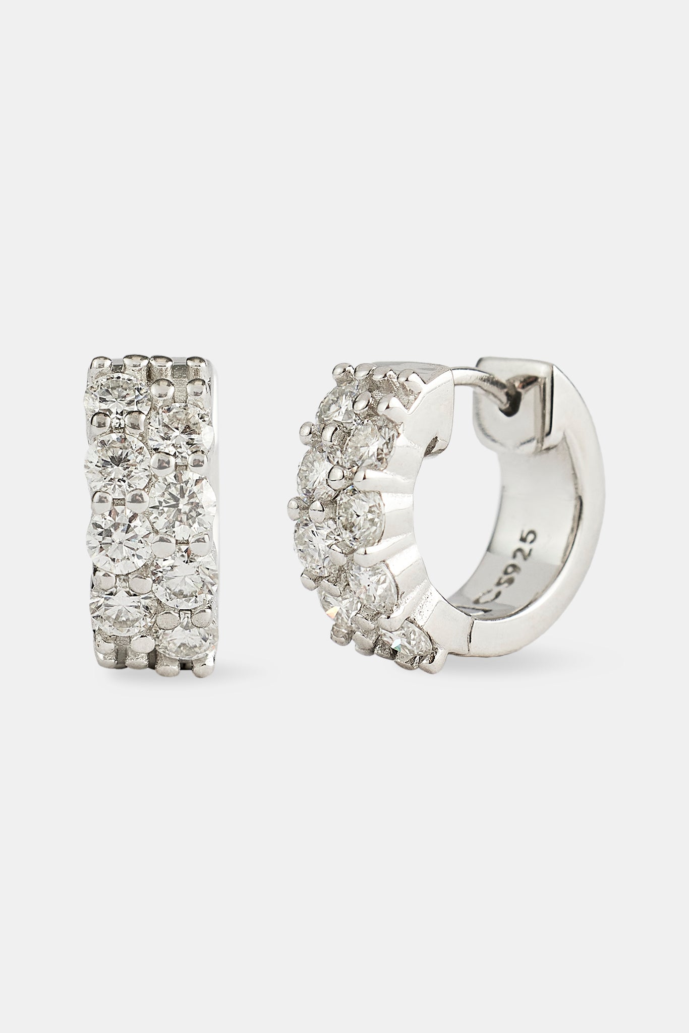 Moissanit-Ohrringe mit doppelter Reihe – 12 mm