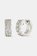 Moissanite Double Row Huggie Earrings - 12mm