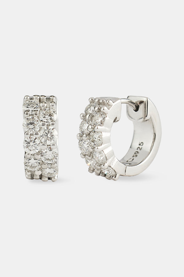 Moissanit-Ohrringe mit doppelter Reihe – 12 mm