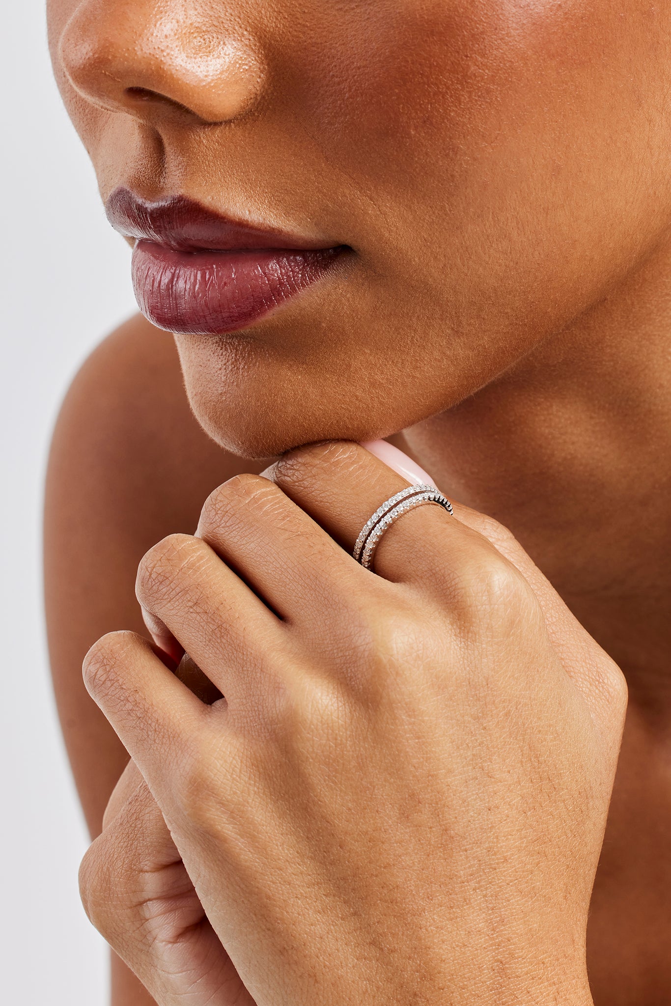 Moissanite Double Row Ring - 5mm