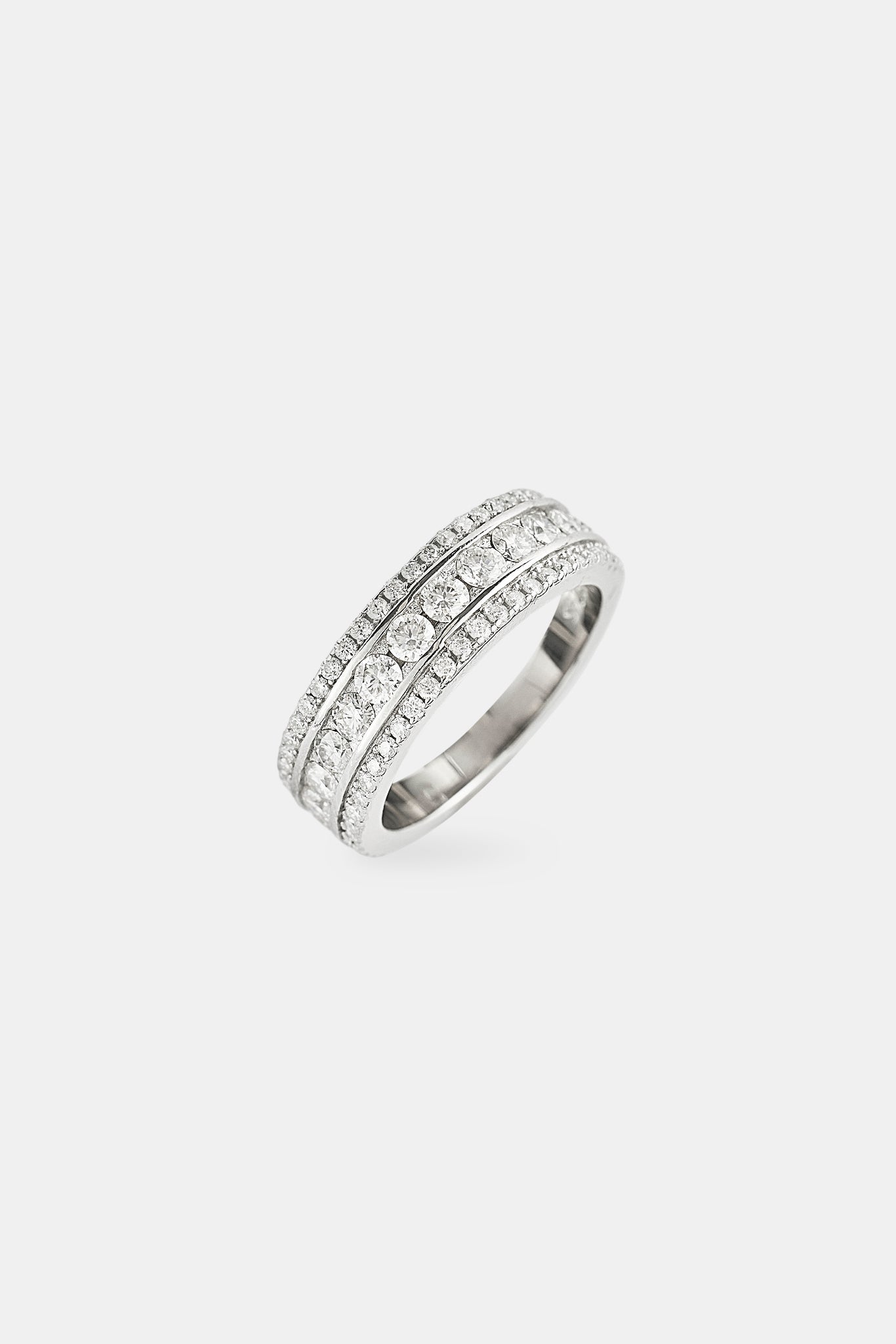 Moissanite Iced Layer  Ring - 8mm