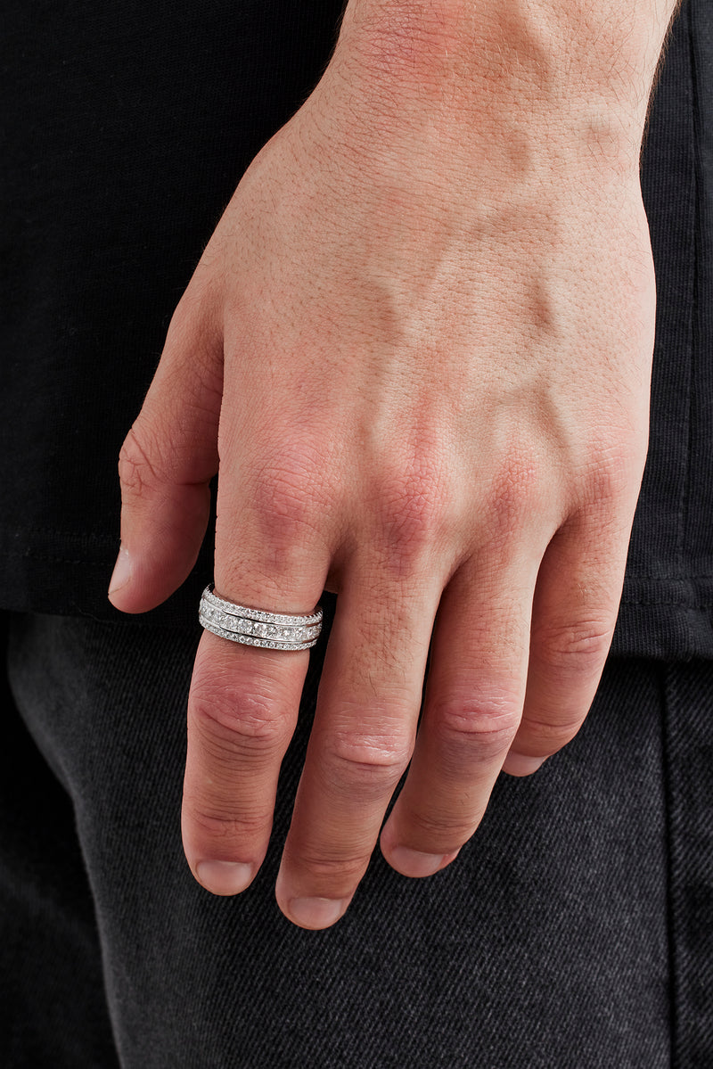 Moissanit-Eisring – 8 mm