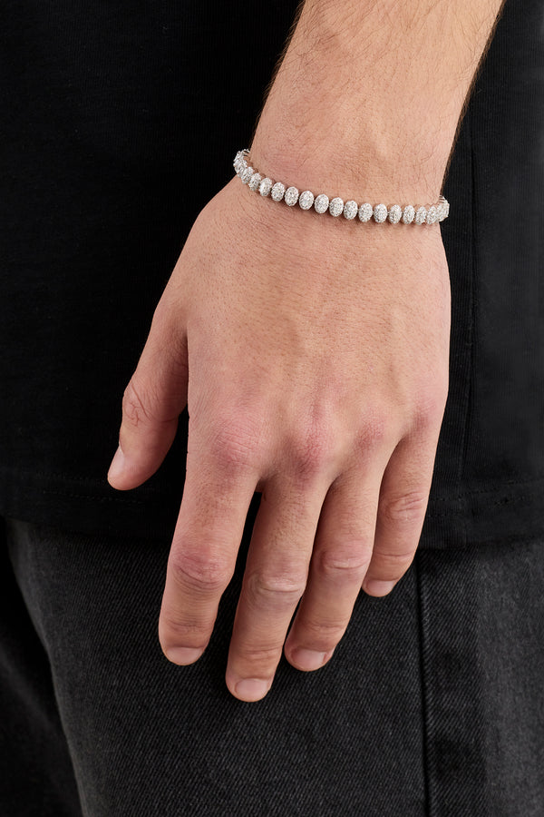 Ovales Moissanit-Cluster-Armband – 6 mm