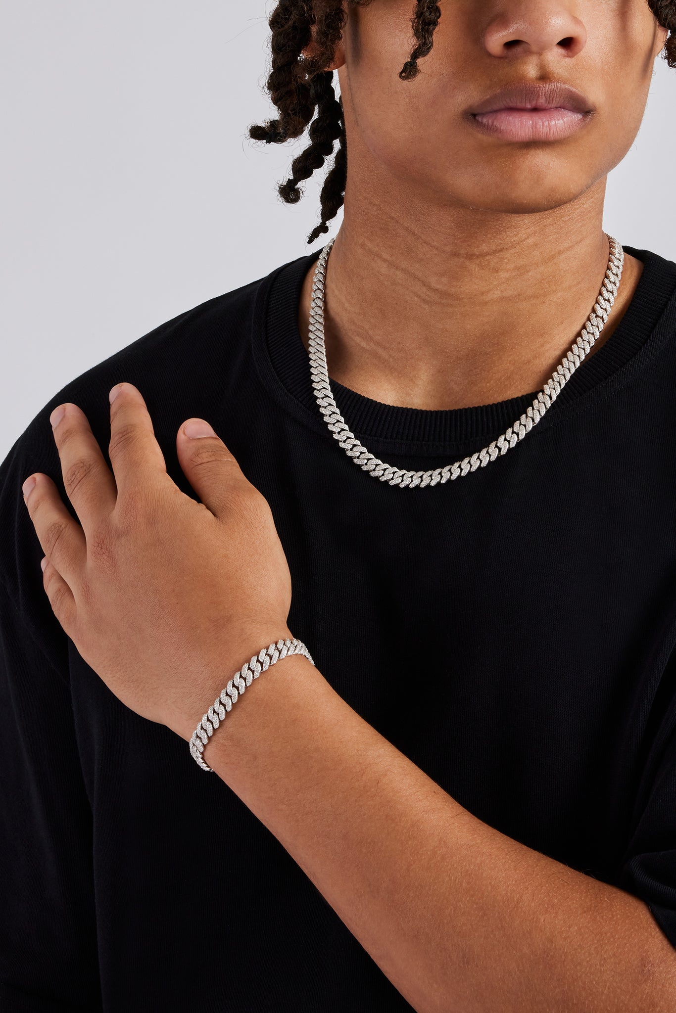 8mm Moissanite Cuban Chain & Bracelet | Mens Bundles | Shop Necklace ...