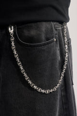 Polished Multi Cross Polished Jean Chain - 10mm - White