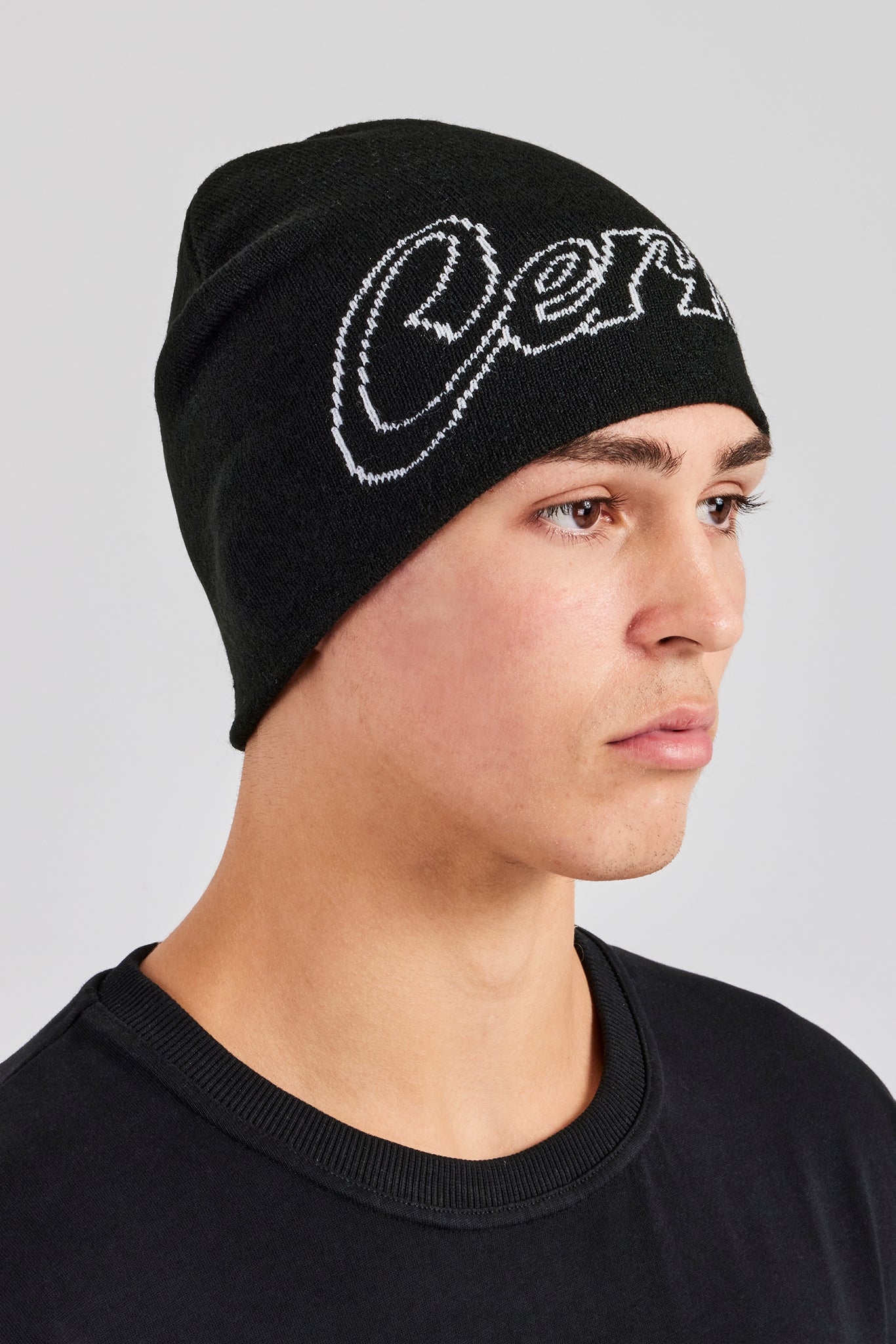Cernucci Intarsia Beanie-Mütze - Schwarz