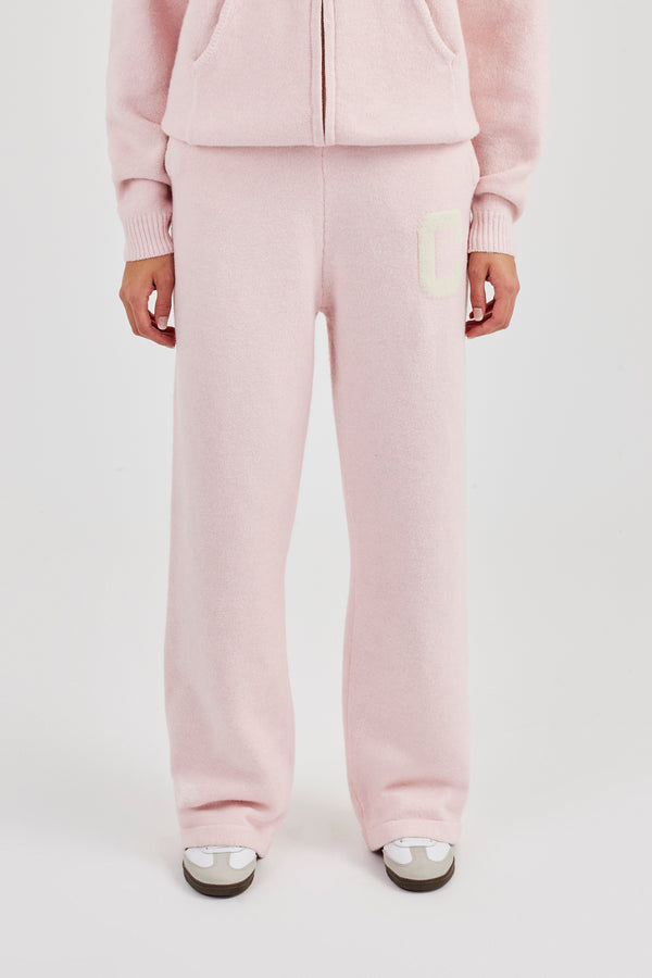 Wide Leg Knitted Jogger - Pink