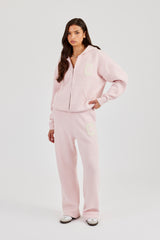 Wide Leg Knitted Jogger - Pink