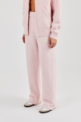Knitted Wide Leg Jogger - Baby Pink