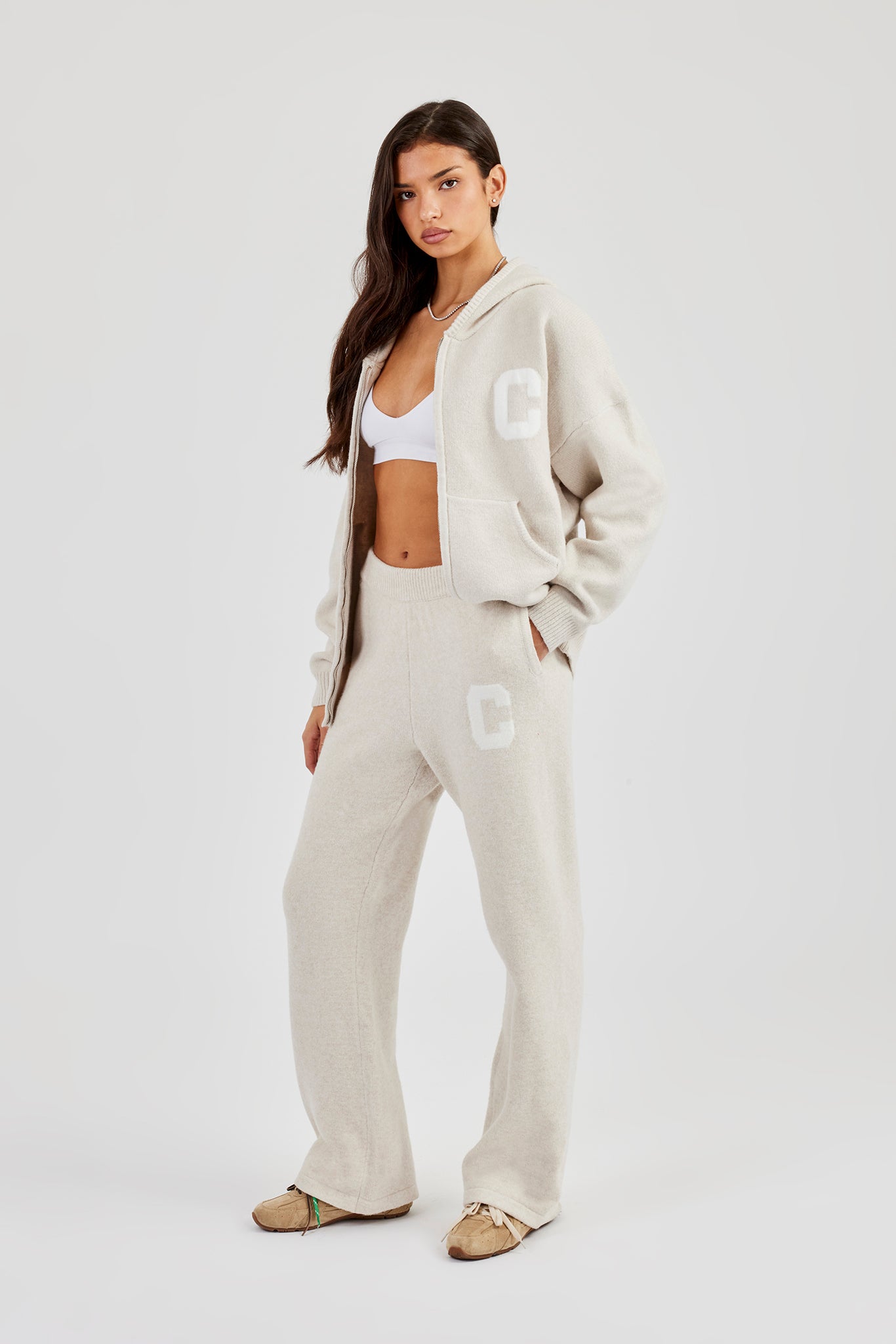 Hooded Zip Through Knitted Jumper | Womens Knitwear | Shop