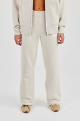 Wide Leg Knitted Jogger - Oatmeal