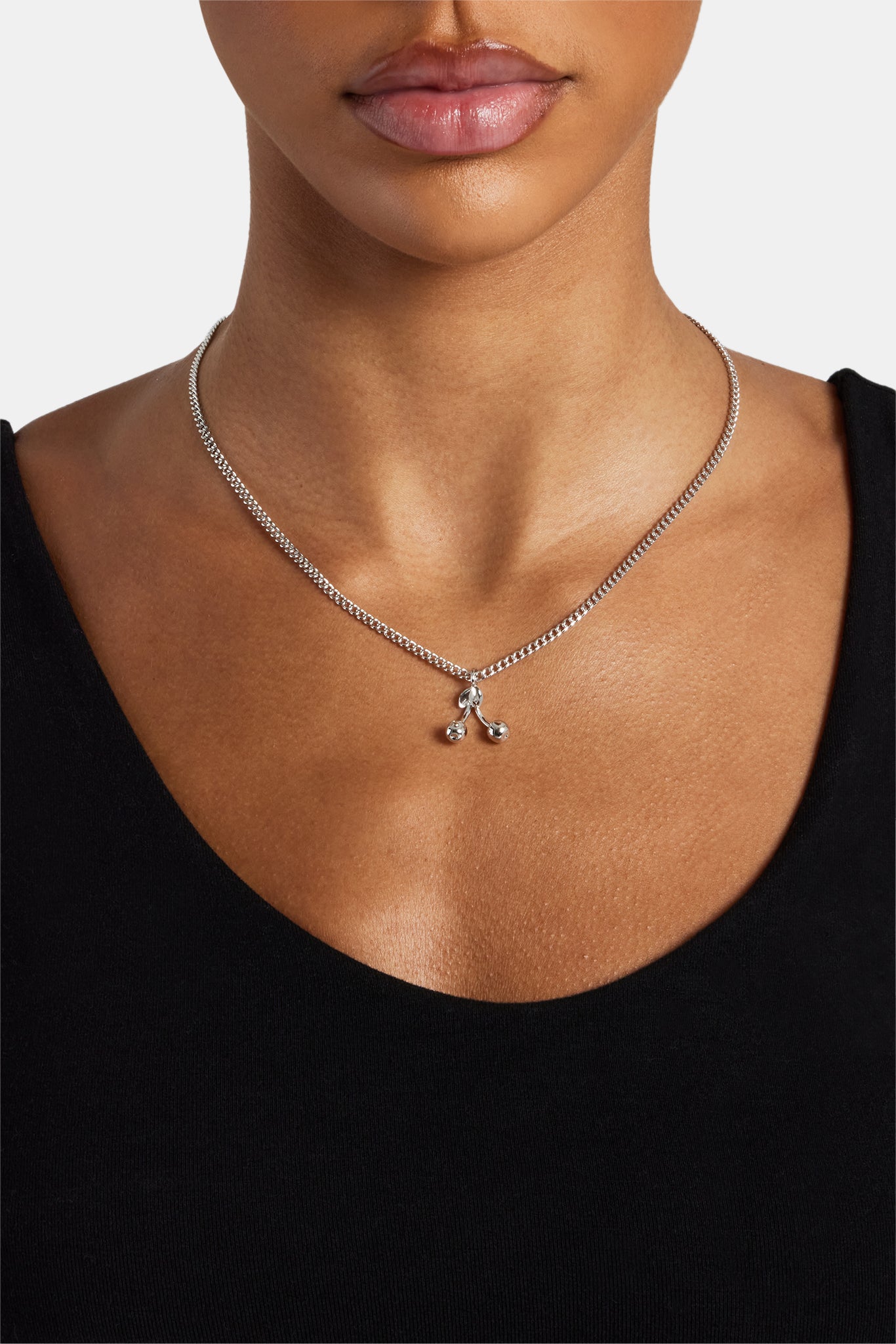 Halskette mit Anhänger „Polished Cherry“ – Weiß