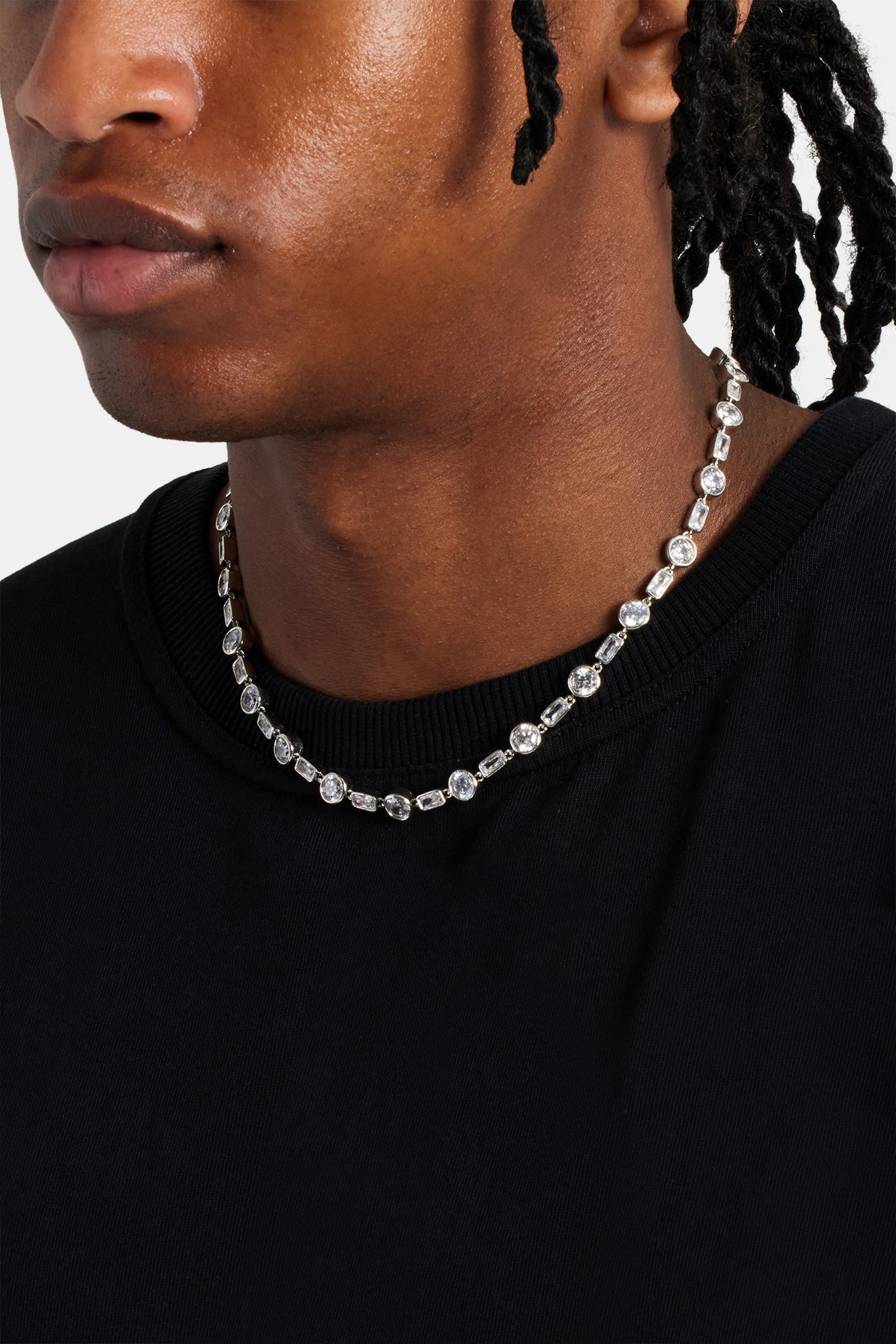 Tenniskette mit runden und rechteckigen Steinen, 6 mm