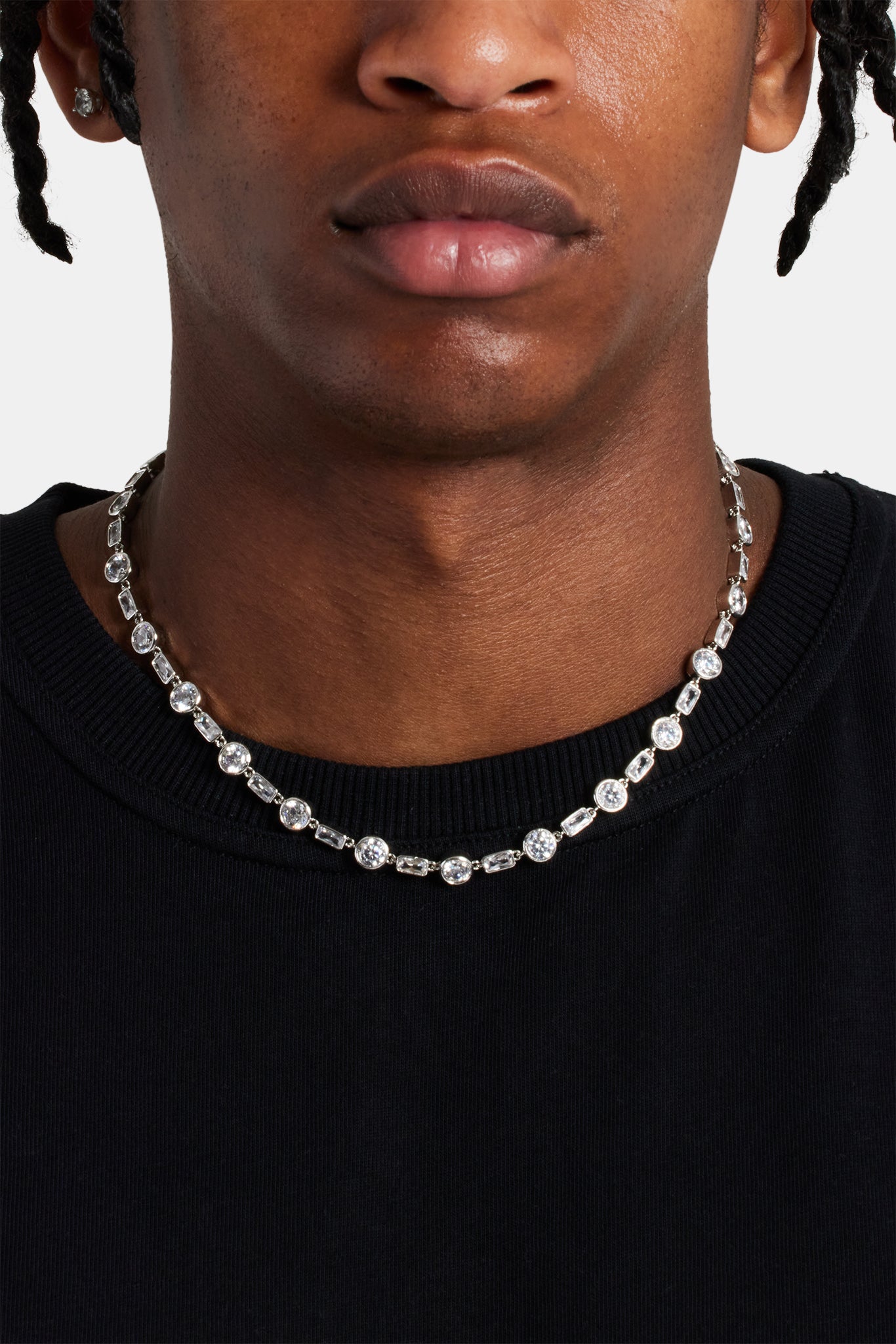 Iced Round & Rectangle Stone Tennis Chain - 6mm | Mens Chains | Shop ...