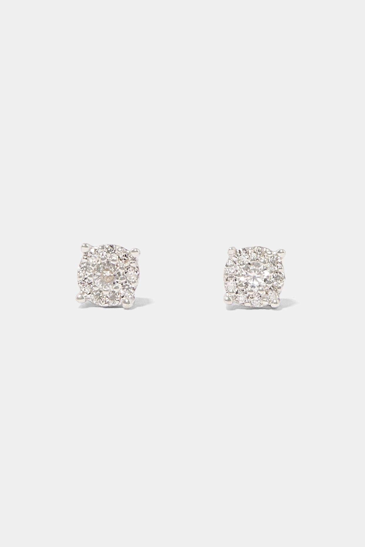 Womens Moissanite Cluster Stud Earrings - 4.5mm