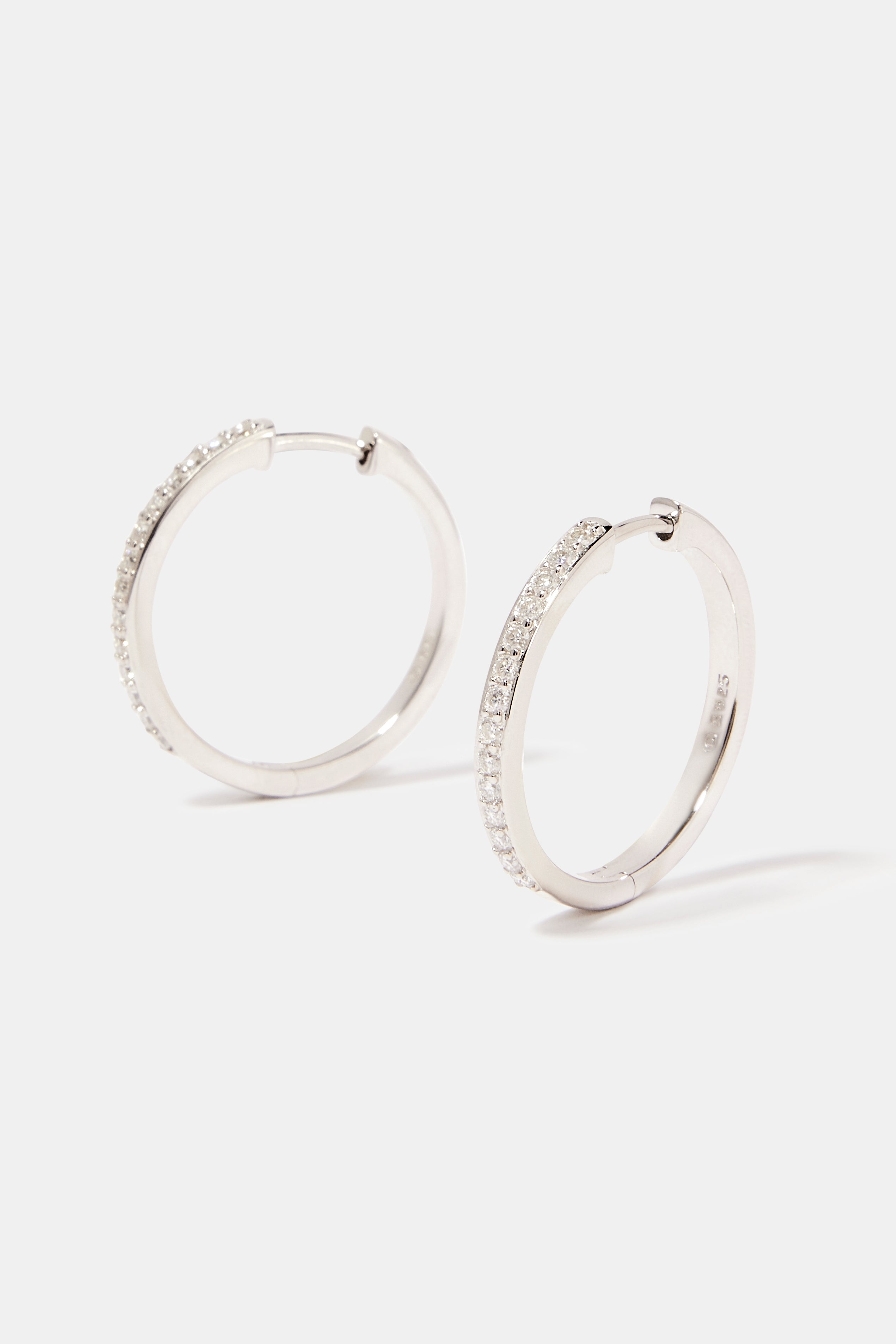 Women's Moissanite Hoop Earrings - 25mm