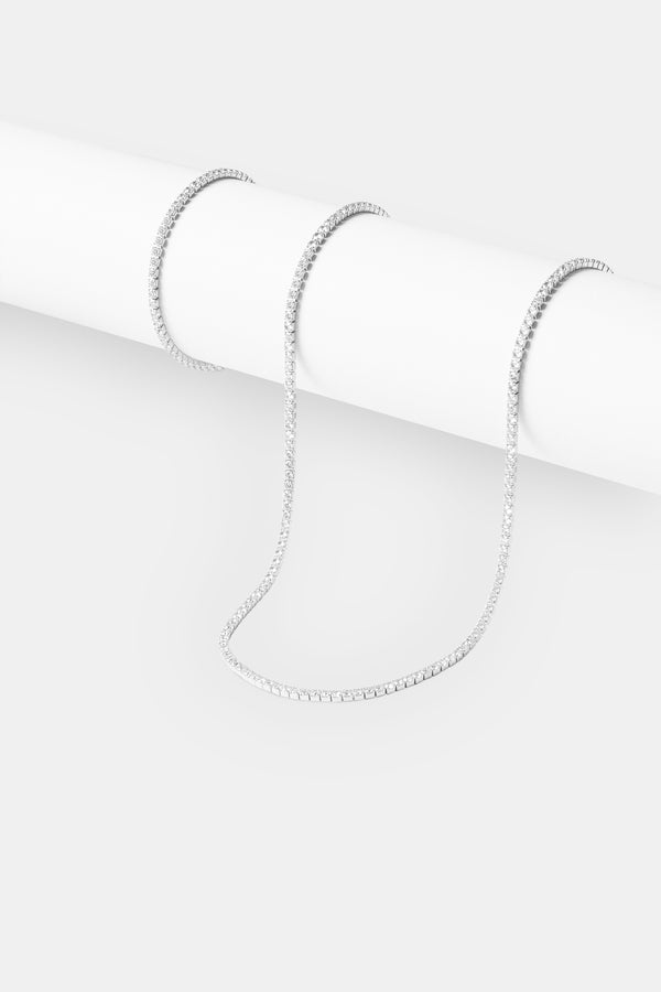 Micro Tennis Chain & Bracelet - White