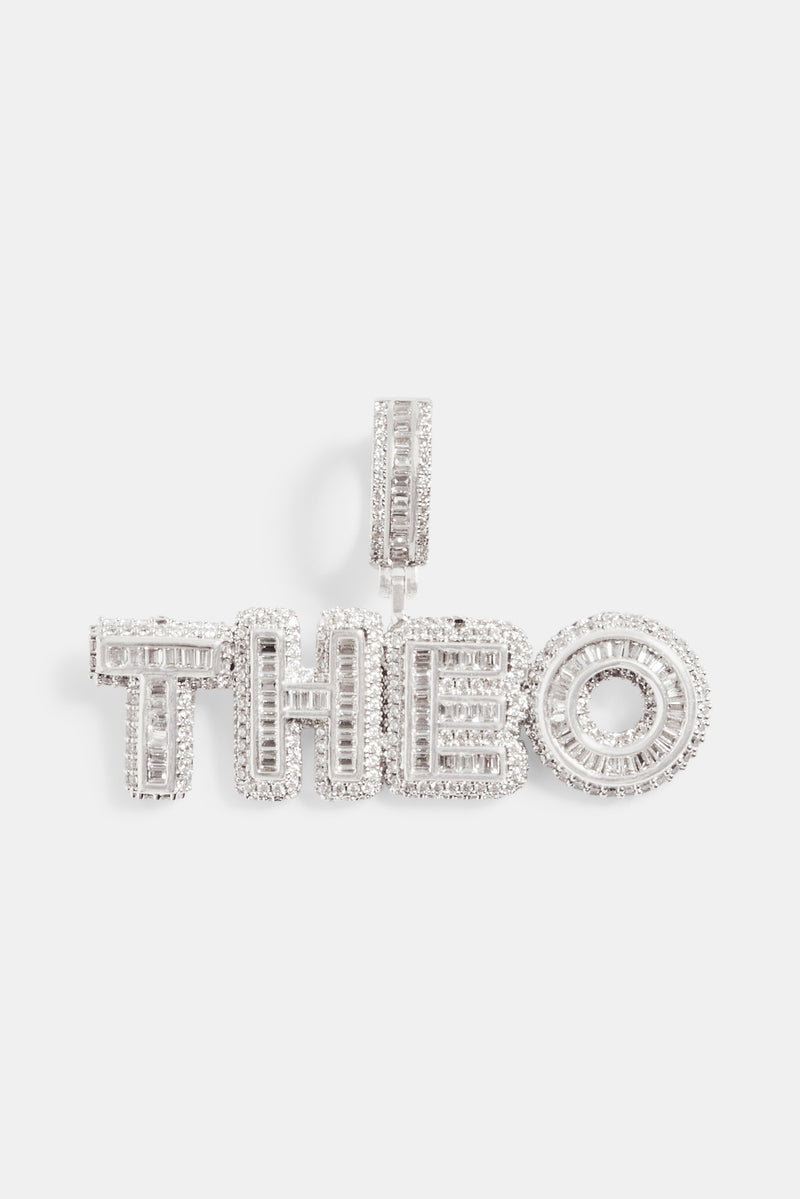 60mm Iced Baguette Name Pendant