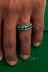 Baguette Band Ring - Dark Green