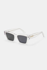 Beseled Chunky Square Acetate Frame Sunglasses - Crystal
