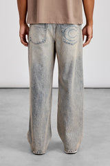 Baggy Applique Jean - Antique Wash
