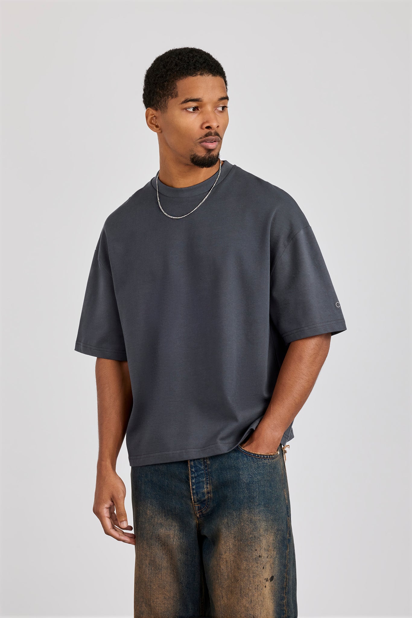 Cernucci Boxy T-Shirt - Charcoal | Mens Tees & Vests | Shop T