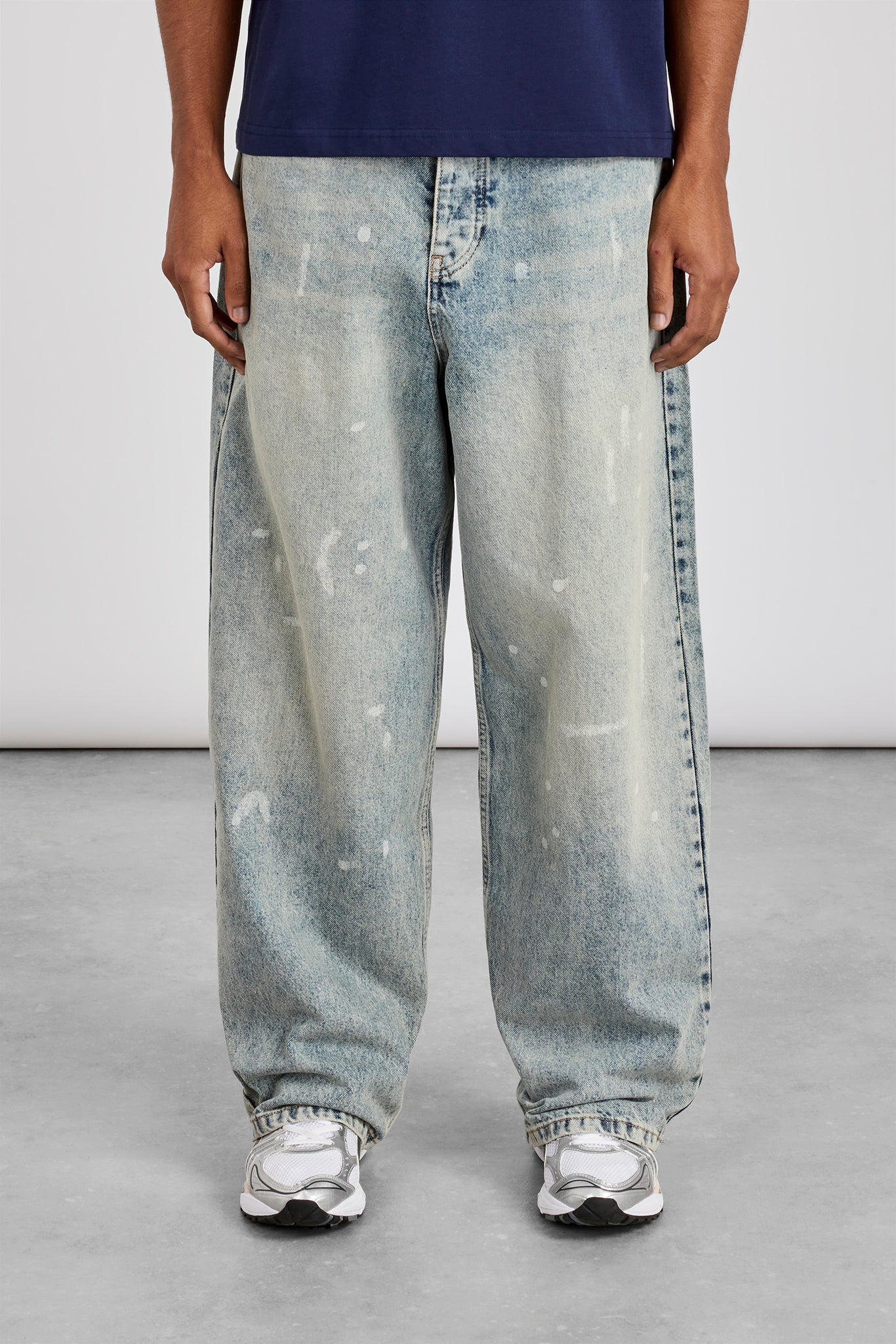 Super Baggy Paint Splatter Jean - Antique Wash
