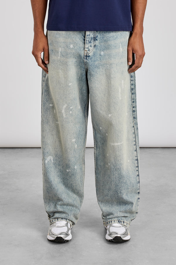 Super Baggy Paint Splatter Jean - Antique Wash