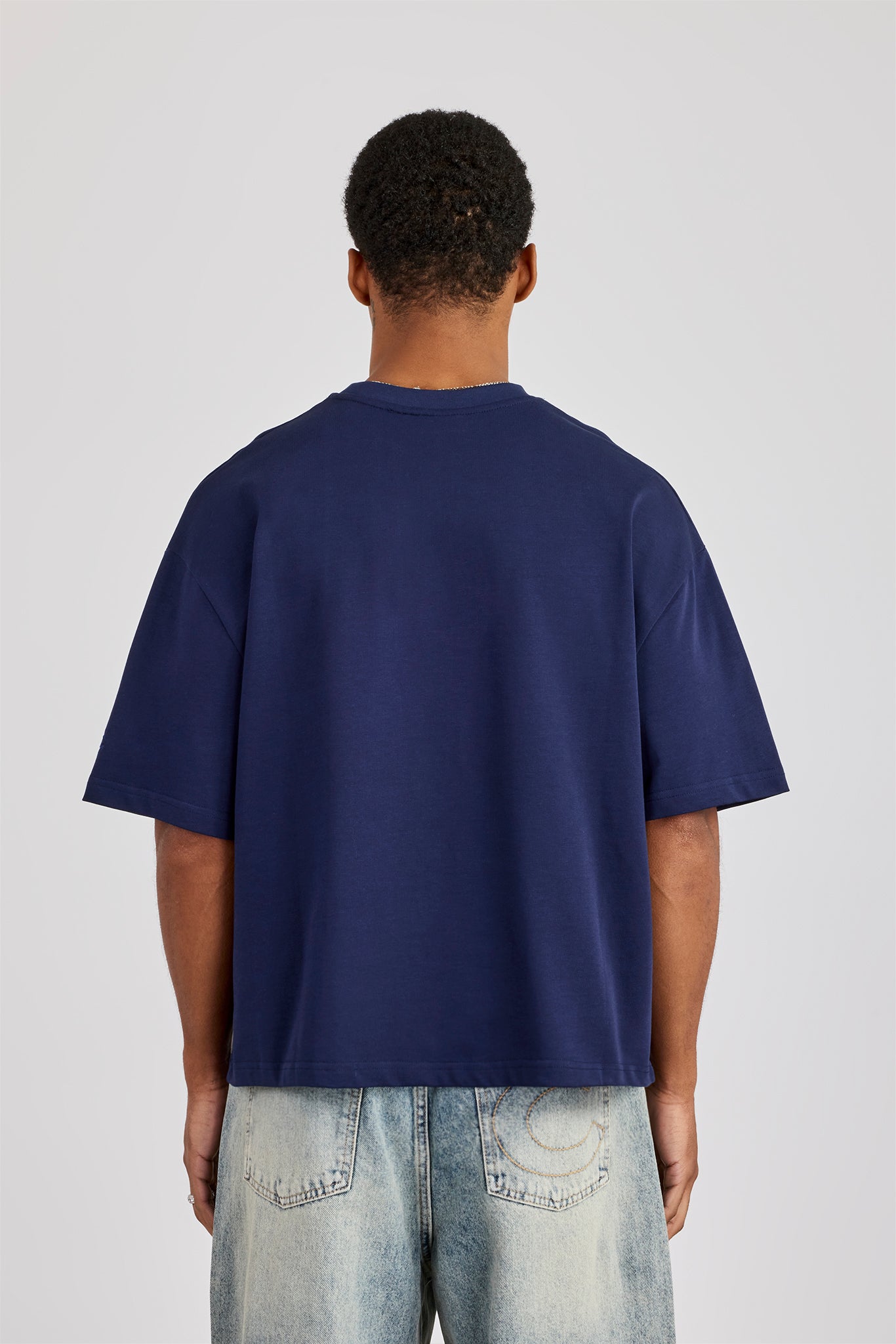 Cernucci Boxy T-Shirt - Navy Blue | Mens Tees & Vests | Shop T