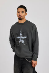 Reversible Long Sleeve Cernucci Studio T-Shirt - Dark Grey