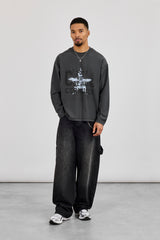 Wendbares Langarm-T-Shirt von Cernucci Studio – Dunkelgrau